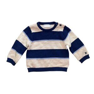 Mayoral Baby Sweater 2-4 Months Striped Knit Blue Beige Long Sleeve Designer
